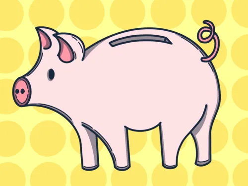 Grafik: Schwein mit Schlitz auf dem Rücken.