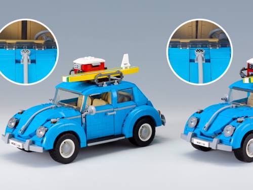 Zwei Modelle des VW Käfers.
