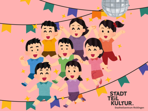 Eine Gruppe Kinder feiert