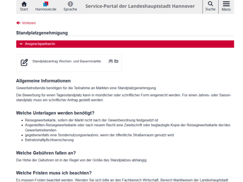 Oberfläche einer Internetseite.