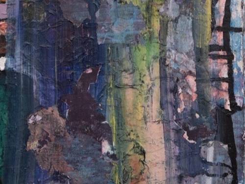 Zu sehen ist eine abstrakte Collagenarbeit von Jens Thomas.