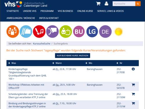 Vorschau auf die Internetseite.