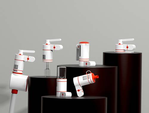 „Dings“, Modulares System für elektrische Kleingeräte im Haushalt, Entwurf: Alina Schlegel, HS Hannover, 2025