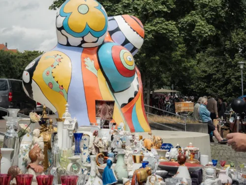 Ständ beim Altstadtflohmarkt in Hannover