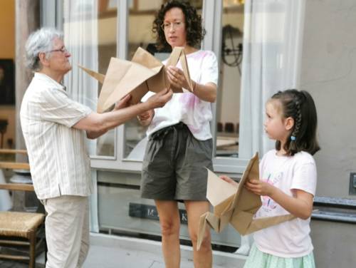 Ausstellung "Flugkraniche" in der Freilichtgalerie am Kronsberg