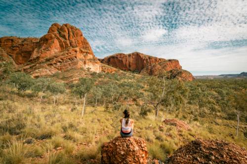 Blick auf eine rote Felsenlandschaft