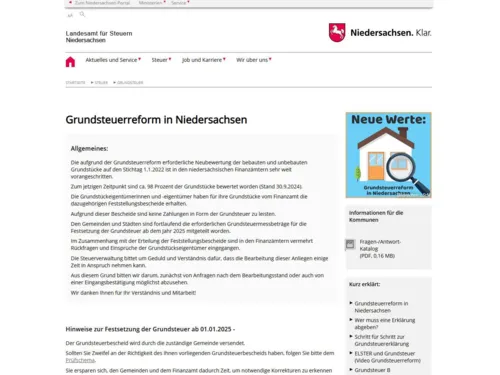 Oberfläche einer Internetseite.