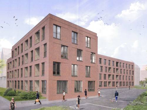 Visualisierung eines Wohngebietes.