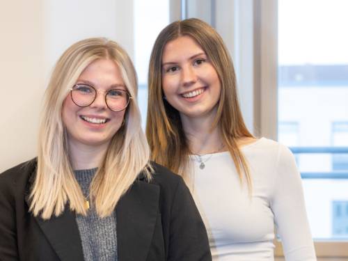 Zwei fröhliche Damen