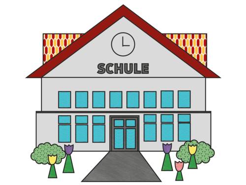 Zeichnung: Schulgebäude