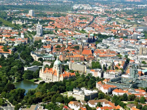 Luftaufnahme von Hannovers Innenstadt