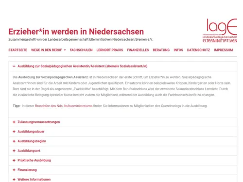 Vorschau auf http://erzieher-in-niedersachsen.de/sozialpaedagogische-assistentin-assistent-werden/