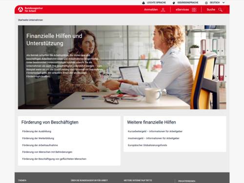 Vorschau auf www.arbeitsagentur.de