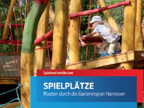 Ausschnitt aus dem Titelbild der Broschüre "Spielplätze - Routen durch die Gartenregion".