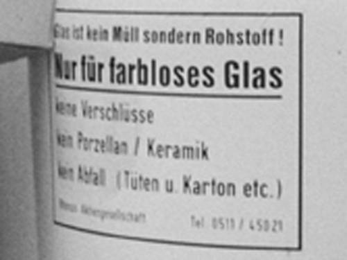 Altglascontainer (Bildausschnitt), Foto: Wilhelm Hauschild, 1976