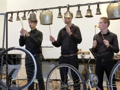 Das Frantic Percussion Ensemble beim Musik 21 Nachwuchsfestival.
