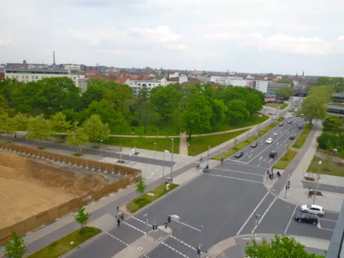 Luftaufnahme der neuen Klagesmarktkreuzung
