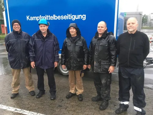 Das Team vom Kampfmittelbeseitigungsdienst