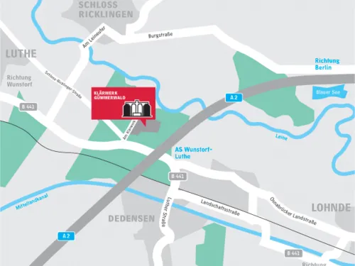 Anfahrtsbeschreibung Klärwerk Gümmerwald