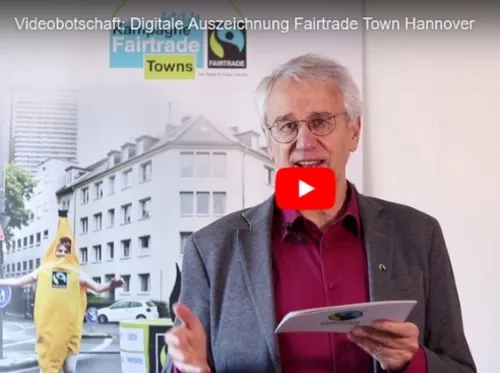 Standbild der Videobotschaft von Dieter Overath, Gesch&auml;ftsf&uuml;hrer von TransFair e.V.