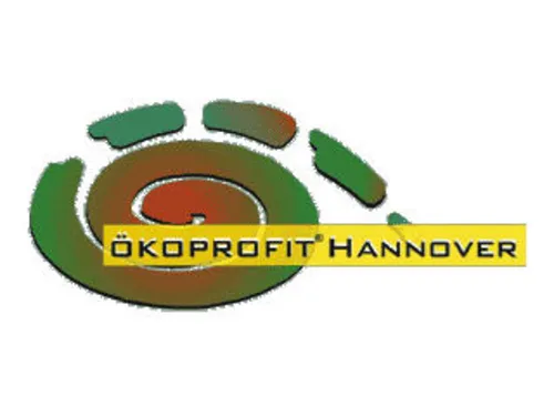 Logo von Ökoprofit mit einer grün-roten Spirale