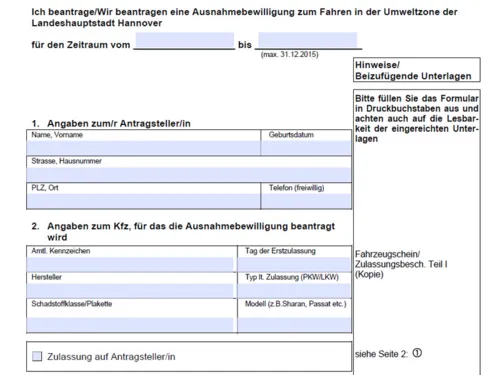 Antragsformular