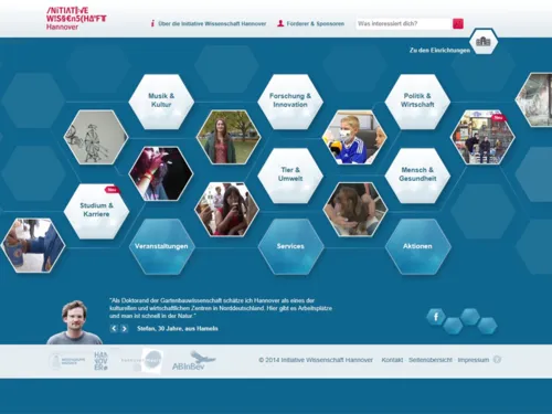 Ansicht der Startseite von www.wissen.hannover.de