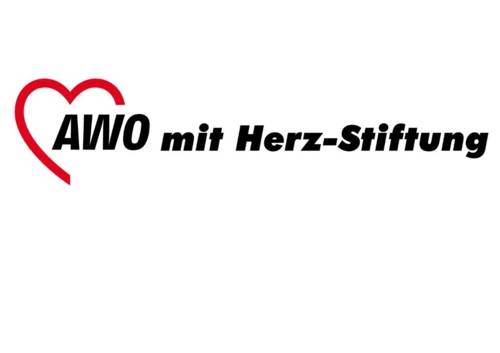 Logo mit einem Herz und der Schrift AWO mit Herz-Stiftung