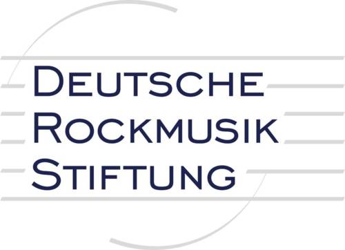Logo mit Notenlinien und der Schrift Deutsche Rockmusik Stiftung