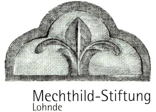 Logo mit einer Lilie unter einem Gewölbe und der Schrift Mechthild-Stiftung Lohnde