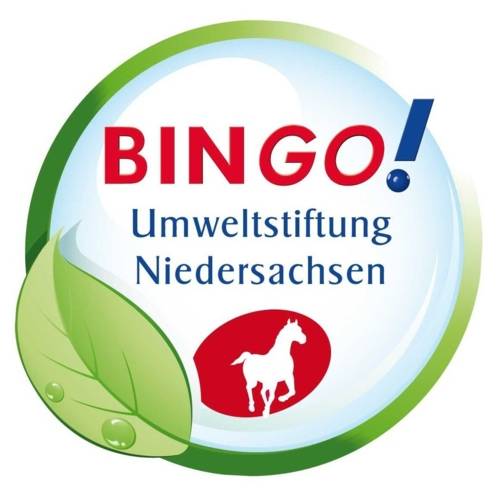 Rundes Logo mit der Aufschrift Bingo Umweltstiftung Niedersachsen 