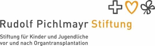 Logo mit Kreuz, Herz und Kleeblatt und der Schrift Rudolf Pichlmayr Stiftung für Kinder und Jugendliche vor und nach Organtransplantation