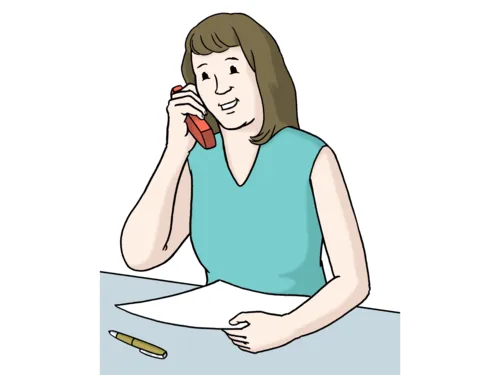 Eine Frau telefoniert