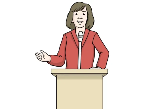 Eine Frau hält eine Rede.