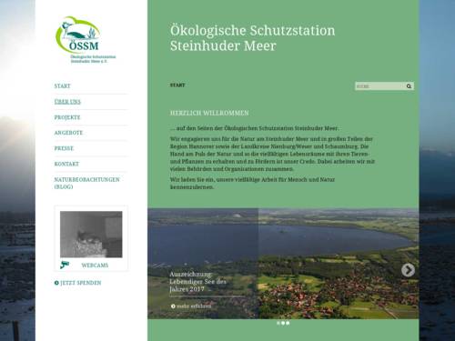 Vorschau auf den Internetauftritt der Ökologischen Schutzstation Steinhuder Meer (ÖSSM e.V. – www.oessm.org)