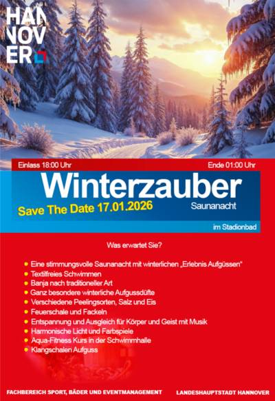 Winterlandschaft und Text