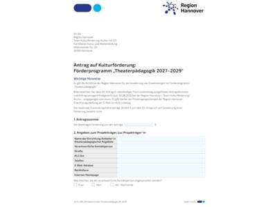 Vorschau auf das Antragsformular