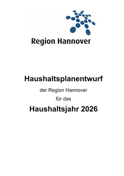 Haushaltsplanentwurf 2026 für die Region Hannover