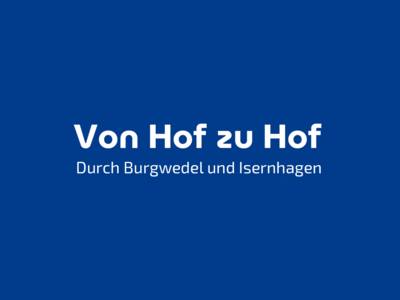 Ausschnitt eines Flyerdeckblattes mit blauem Hintergrund und Schriftzug