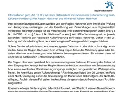 Vorschau auf die Datenschutzinformationen