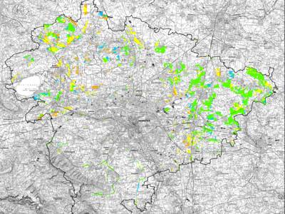 Karte der Region Hannover mit farbig markierten Flächen
