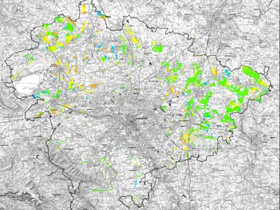 Karte der Region Hannover mit farbig markierten Flächen