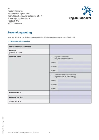 Vorschau auf ein ausfüllbares Dokument.