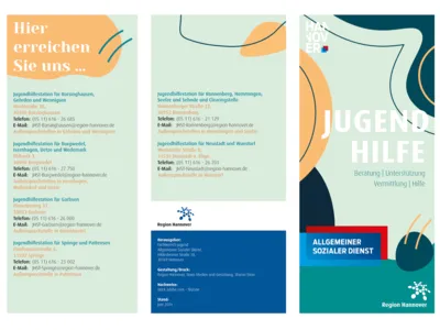 Vorschau auf den Flyer des ASD Allgemeinen Sozialen Dienst in deutscher Sprache.