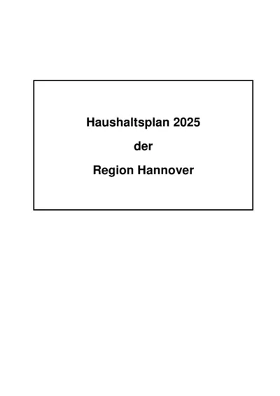 Haushaltsplan 2025