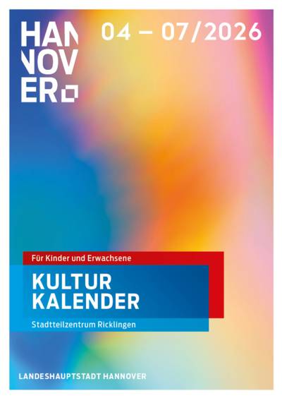 Das Titelbild des Kulturkalenders, in welchem verschiedene Farben sich mischen.