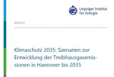 Titelblatt Broschüre Szenarienberechnung Treibhausgasemissionen in Hannover bis 2035