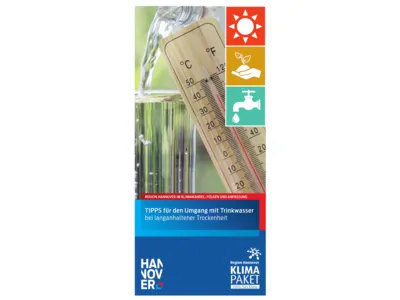Broschürentitelbild mit Thermometer und Wasserglas