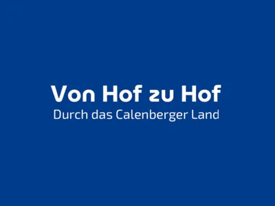 Ausschnitt eines Flyerdeckblattes mit blauem Hintergrund und Schriftzug