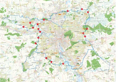 Karte der Region Hannover, auf der die Standorte der Wasserzeichen markiert sind